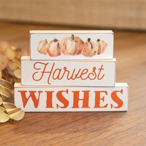 3 Set Harvest Wishes Blocks - The Fox Decor