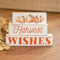 3 Set Harvest Wishes Blocks - The Fox Decor