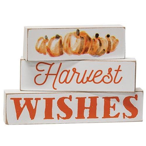 3 Set Harvest Wishes Blocks - The Fox Decor
