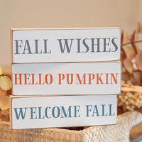 Welcome Fall Skinny Block 3 Asstd - The Fox Decor