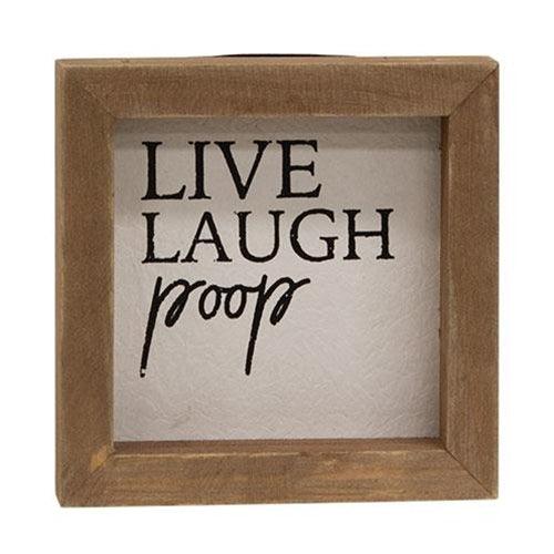 Live Laugh Poop Mini Sign 3 Asstd - The Fox Decor