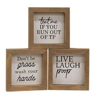 Live Laugh Poop Mini Sign 3 Asstd - The Fox Decor