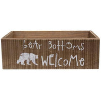 Bear Bottoms Welcome Rustic Wood Box - The Fox Decor
