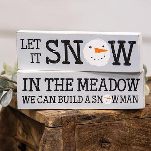 In the Meadow Snowman Face Skinny Block 2 Asstd - The Fox Decor