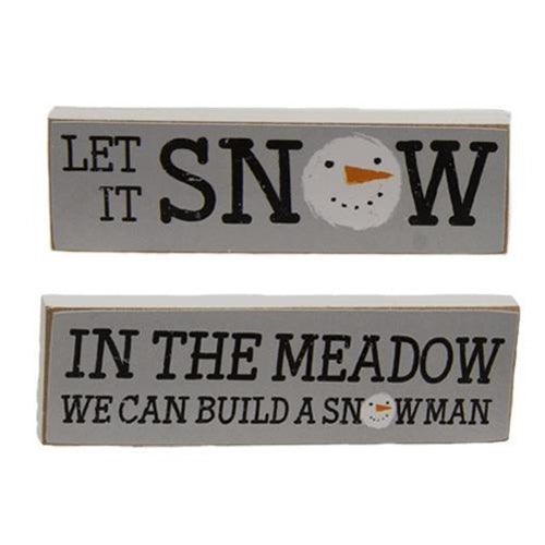 In the Meadow Snowman Face Skinny Block 2 Asstd - The Fox Decor