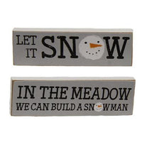 In the Meadow Snowman Face Skinny Block 2 Asstd - The Fox Decor