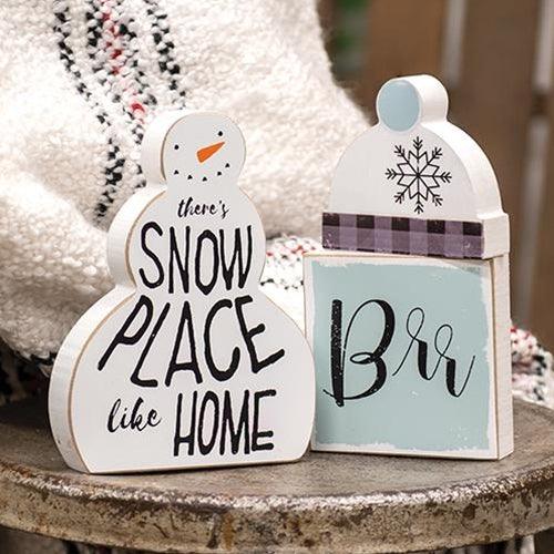 3 Set Snow Place Like Home Snowman & Blocks - The Fox Decor