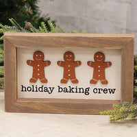 Holiday Baking Crew Gingerbread Men Framed Sign - The Fox Decor