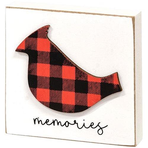 Buffalo Check Cardinal Memories Block - The Fox Decor