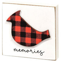 Buffalo Check Cardinal Memories Block - The Fox Decor