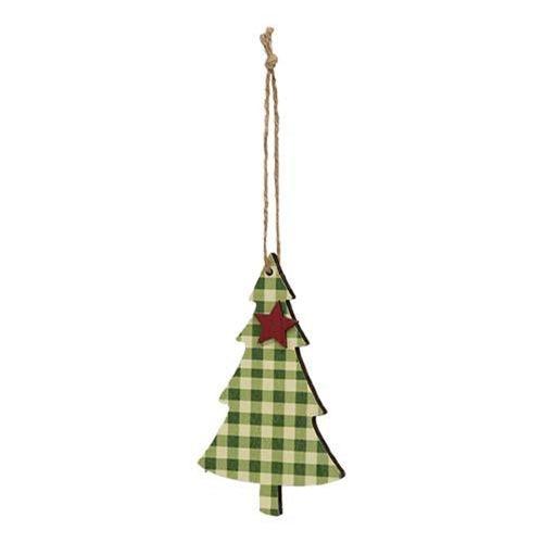 Green Plaid Christmas Tree With Star Ornament - The Fox Decor