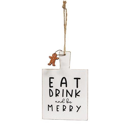 Eat Drink and be Merry Cutting Board Sign Ornament - The Fox Decor