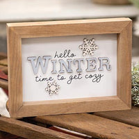 Time To Get Cozy Framed Snowflake Sign - The Fox Decor