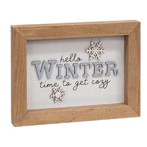 Time To Get Cozy Framed Snowflake Sign - The Fox Decor