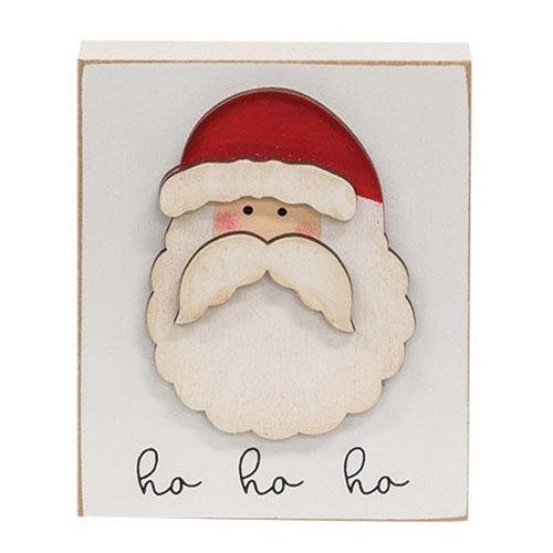 Ho Ho Ho Dimensional Santa Block - The Fox Decor
