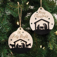 Oh Holy Night Silhouette Bulb Ornament 2 Asstd - The Fox Decor