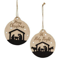 Oh Holy Night Silhouette Bulb Ornament 2 Asstd - The Fox Decor