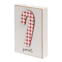 Sweet Plaid Candy Cane Block - The Fox Decor