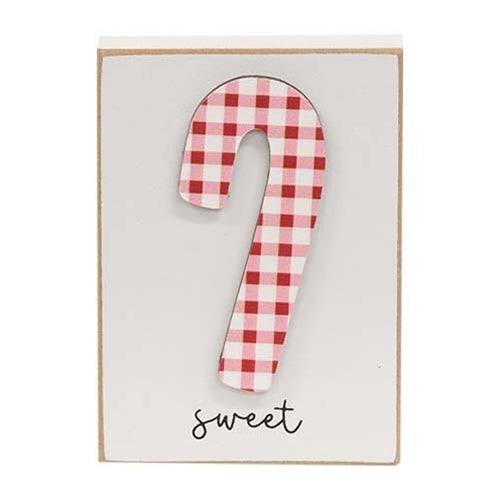 Sweet Plaid Candy Cane Block - The Fox Decor