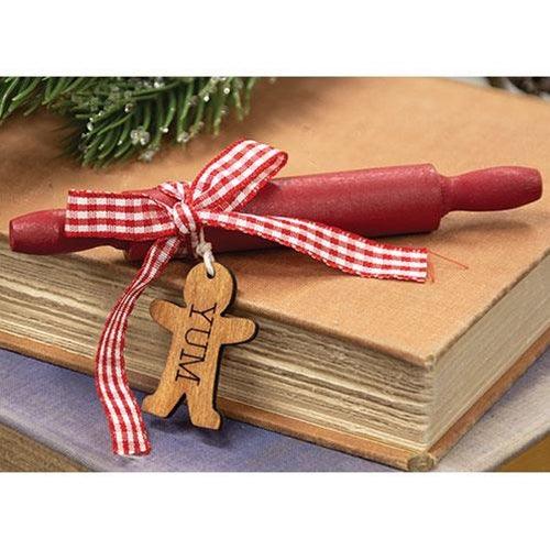 Yum Gingerbread Man Wooden Rolling Pin - The Fox Decor