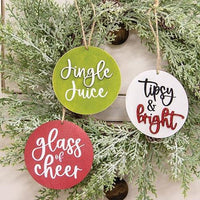 Tipsy & Bright Ornament 3 Asstd - The Fox Decor