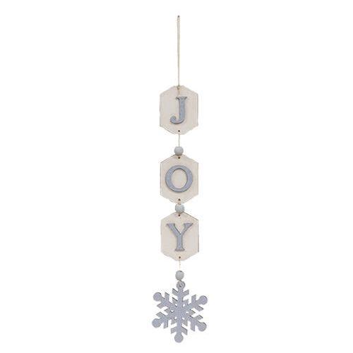 Joy Wooden Tag & Snowflake Garland - The Fox Decor