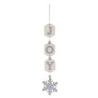 Joy Wooden Tag & Snowflake Garland - The Fox Decor