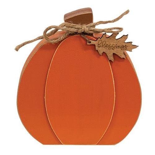 Fall Word Tag Chunky Pumpkin 3 Asstd - The Fox Decor