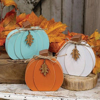 Fall Word Tag Chunky Pumpkin 3 Asstd - The Fox Decor