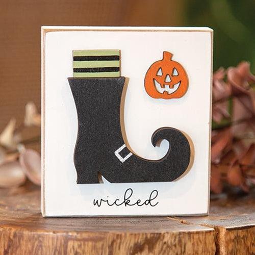 Wicked Witch Boot and Jack O Lantern Block - The Fox Decor