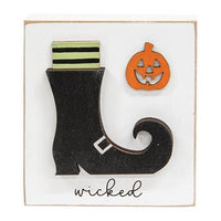 Wicked Witch Boot and Jack O Lantern Block - The Fox Decor