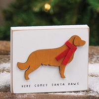 Here Comes Santa Paws Dog Block - The Fox Decor