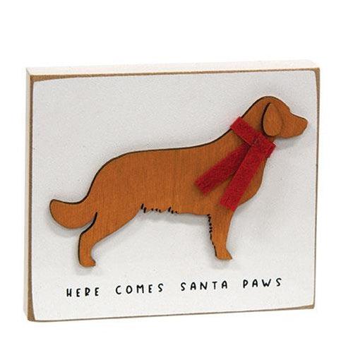 Here Comes Santa Paws Dog Block - The Fox Decor
