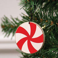 Peppermint Candy Wooden Ornament - The Fox Decor