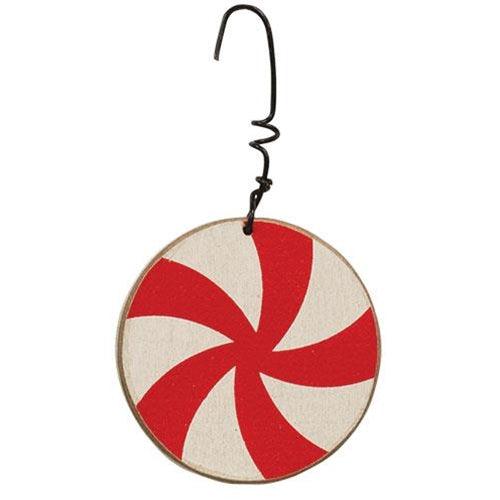 Peppermint Candy Wooden Ornament - The Fox Decor