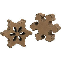 Antiqued Wooden Chunky Snowflake 2 Asstd - The Fox Decor