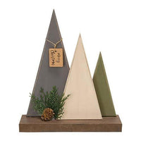 Farmhouse Christmas Tree Trio On Base - The Fox Decor