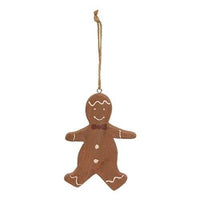 Wooden Gingerbread Man Cookie Ornament - The Fox Decor