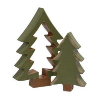 2 Set Wooden Christmas Tree Cutout Set - The Fox Decor