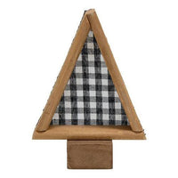 2 Set Buffalo Check Felt & Wood Trees - The Fox Decor