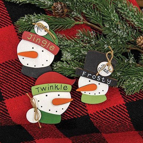 Twinkle Jingle Frosty Snowman Clip 3 Asstd - The Fox Decor