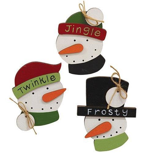 Twinkle Jingle Frosty Snowman Clip 3 Asstd - The Fox Decor