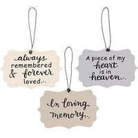 In Loving Memory Ornament 3 Asstd - The Fox Decor