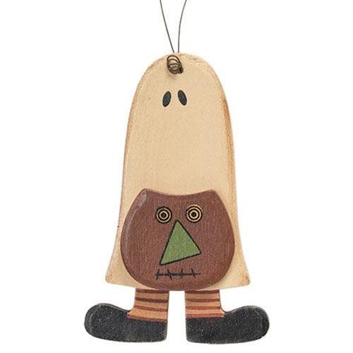 Candy Corn & Jack Primitive Wood Ornament 4 Asstd - The Fox Decor