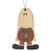 Candy Corn & Jack Primitive Wood Ornament 4 Asstd - The Fox Decor