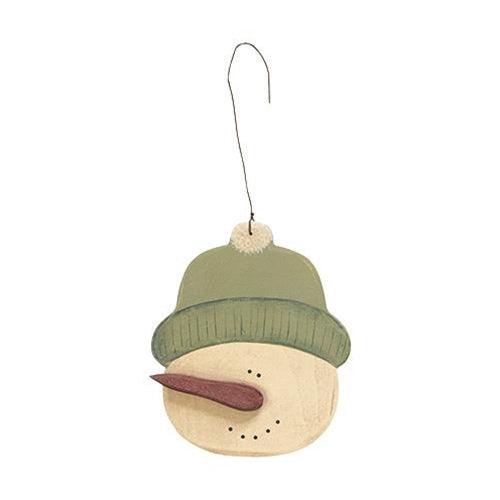 3 Set Painted Snowman in Hat Ornaments - The Fox Decor