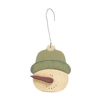 3 Set Painted Snowman in Hat Ornaments - The Fox Decor