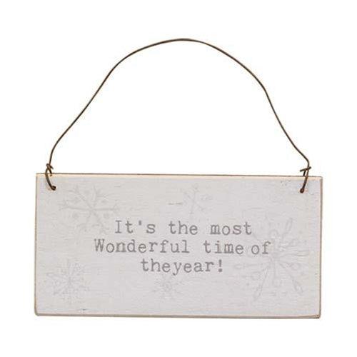 Merry Christmas Words Mini Snowflake Sign Ornament 3 Asstd - The Fox Decor