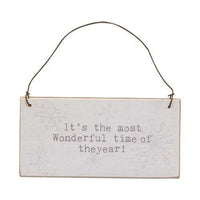 Merry Christmas Words Mini Snowflake Sign Ornament 3 Asstd - The Fox Decor
