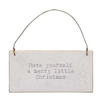 Merry Christmas Words Mini Snowflake Sign Ornament 3 Asstd - The Fox Decor